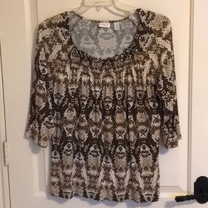 Chico’s Snakeskin Knit Top - Size 2, Large